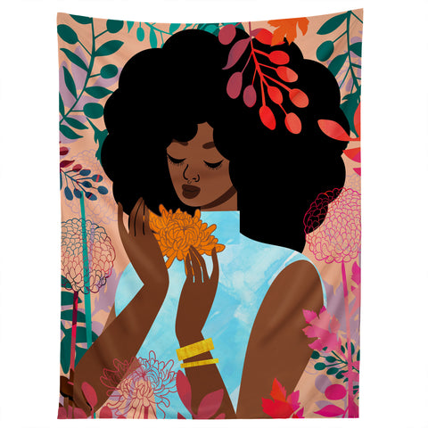 The Pairabirds Chrysanthemums in November Tapestry