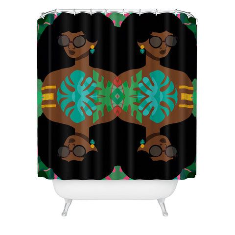 The Pairabirds Eva I Shower Curtain