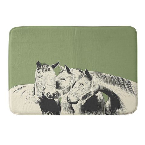 The Red Wolf Horses Memory Foam Bath Mat