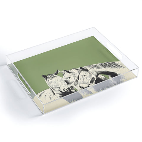 The Red Wolf Horses Acrylic Tray