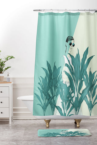 The Red Wolf The Blue Nature Shower Curtain And Mat