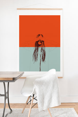 The Red Wolf Woman Color 2 Art Print And Hanger