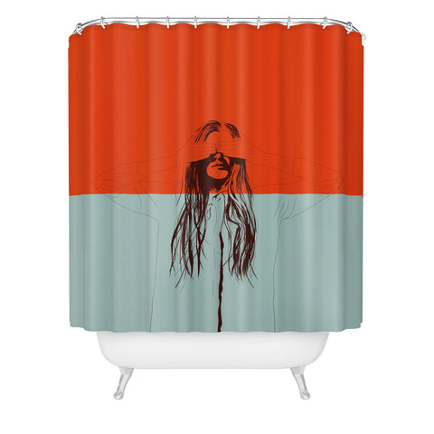The Red Wolf Woman Color 2 Shower Curtain