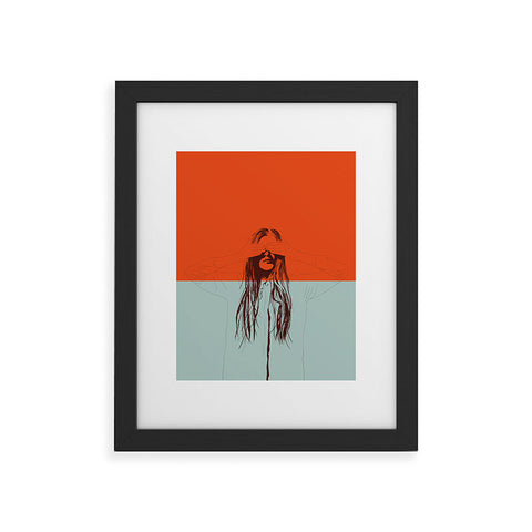 The Red Wolf Woman Color 2 Framed Art Print