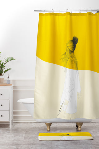 The Red Wolf Woman Color 7 Shower Curtain And Mat