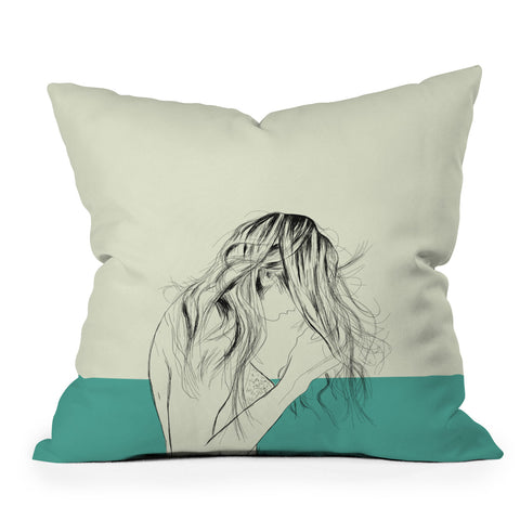 The Red Wolf Woman Color 8 Throw Pillow