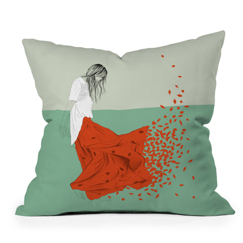 The Red Wolf Woman Color 9 Throw Pillow