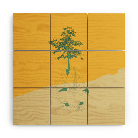 The Red Wolf Woman Nature 2 Wood Wall Mural