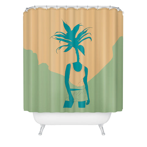 The Red Wolf Woman Nature 3 Shower Curtain