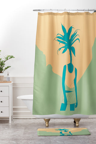 The Red Wolf Woman Nature 3 Shower Curtain And Mat