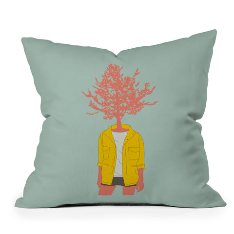 The Red Wolf Woman Nature 4 Throw Pillow