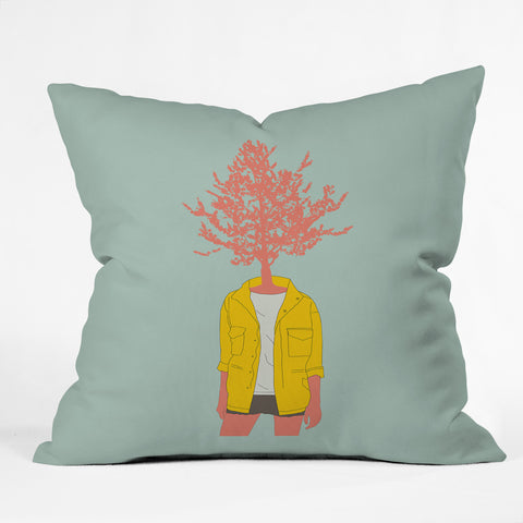 The Red Wolf Woman Nature 4 Outdoor Throw Pillow