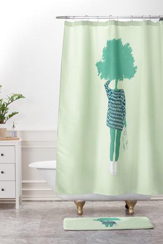 The Red Wolf Woman Nature 6 Shower Curtain And Mat