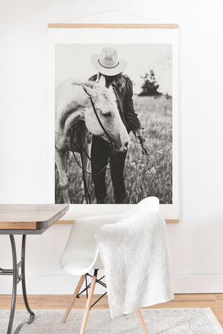 The Whiskey Ginger A Cowgirl Her Horse Art Print And Hanger