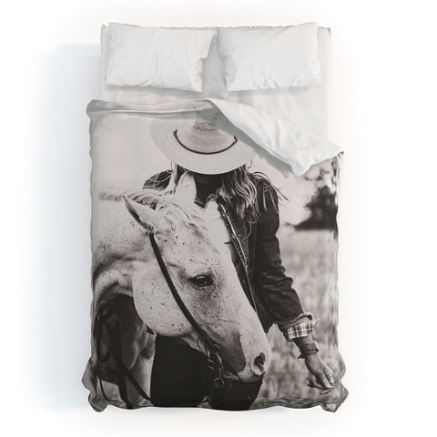 The Whiskey Ginger A Cowgirl Her Horse Duvet Cover