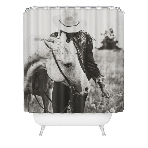 The Whiskey Ginger A Cowgirl Her Horse Shower Curtain