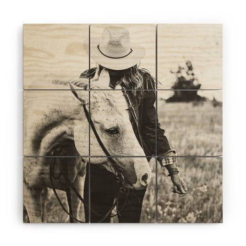 The Whiskey Ginger A Cowgirl Her Horse Wood Wall Mural