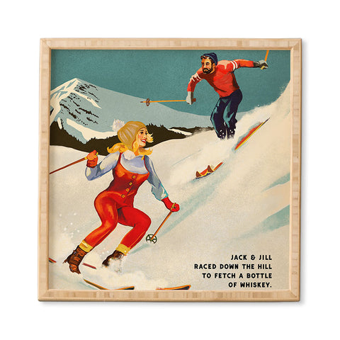 The Whiskey Ginger Apres Retro Pinup Ski Art Framed Wall Art