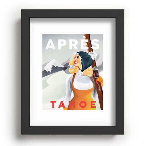 The Whiskey Ginger Apres Tahoe Cute Retro Pinup Girl Recessed Framing Rectangle