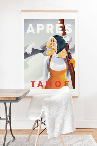 The Whiskey Ginger Apres Tahoe Cute Retro Pinup Girl Art Print And Hanger