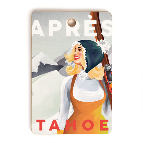The Whiskey Ginger Apres Tahoe Cute Retro Pinup Girl Cutting Board Rectangle