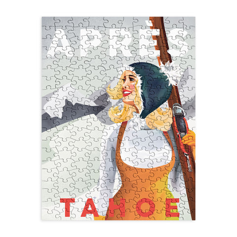 The Whiskey Ginger Apres Tahoe Cute Retro Pinup Girl Puzzle
