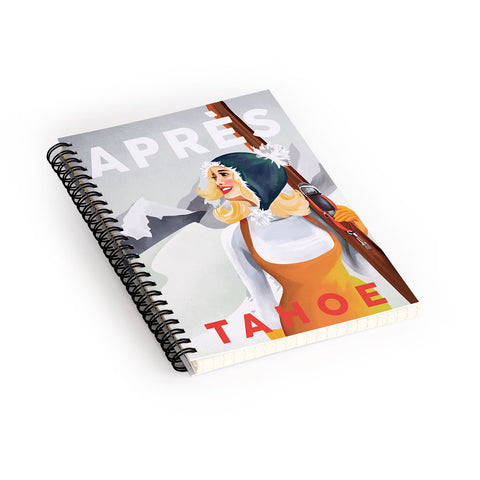 The Whiskey Ginger Apres Tahoe Cute Retro Pinup Girl Spiral Notebook