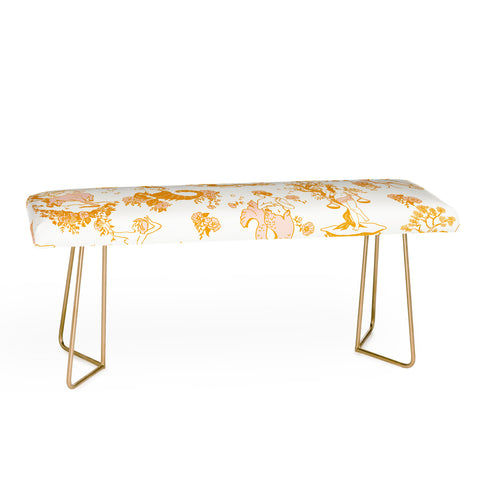 The Whiskey Ginger Astrology Inspired Zodiac Gold Toile Bench