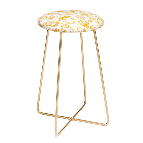 The Whiskey Ginger Astrology Inspired Zodiac Gold Toile Counter Stool