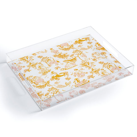 The Whiskey Ginger Astrology Inspired Zodiac Gold Toile Acrylic Tray