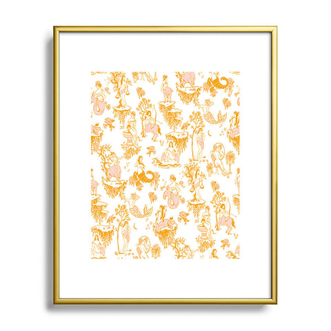 The Whiskey Ginger Astrology Inspired Zodiac Gold Toile Metal Framed Art Print
