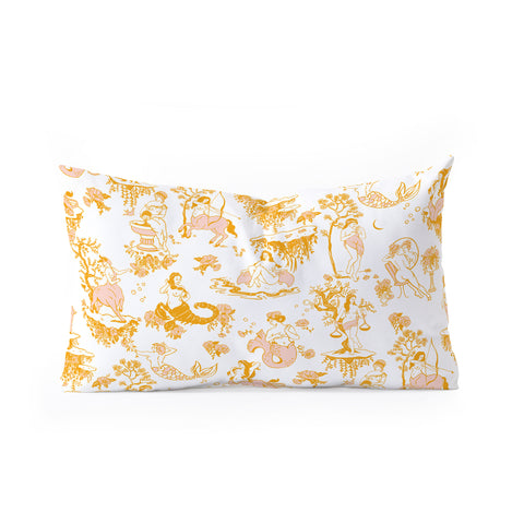 The Whiskey Ginger Astrology Inspired Zodiac Gold Toile Oblong Throw Pillow