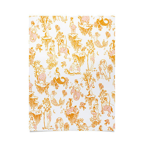 The Whiskey Ginger Astrology Inspired Zodiac Gold Toile Poster