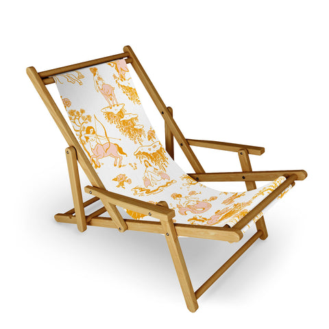 The Whiskey Ginger Astrology Inspired Zodiac Gold Toile Sling Chair
