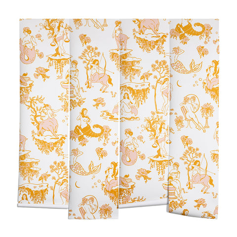 The Whiskey Ginger Astrology Inspired Zodiac Gold Toile Wall Mural