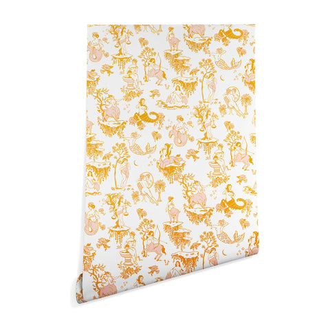 The Whiskey Ginger Astrology Inspired Zodiac Gold Toile Wallpaper
