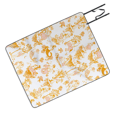 The Whiskey Ginger Astrology Inspired Zodiac Gold Toile Outdoor Blanket