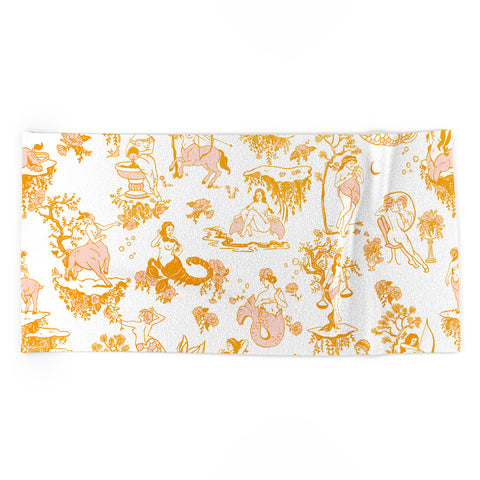 The Whiskey Ginger Astrology Inspired Zodiac Gold Toile Beach Towel