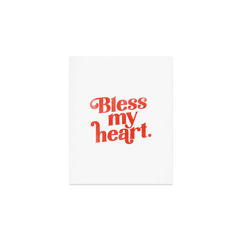 The Whiskey Ginger Bless My Heart Funny Cute Red Art Print