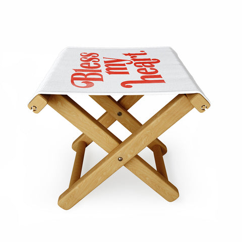 The Whiskey Ginger Bless My Heart Funny Cute Red Folding Stool