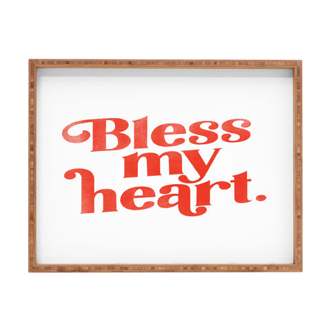 The Whiskey Ginger Bless My Heart Funny Cute Red Rectangular Tray