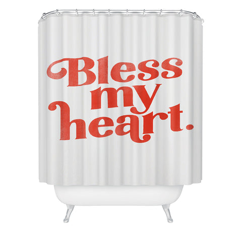 The Whiskey Ginger Bless My Heart Funny Cute Red Shower Curtain