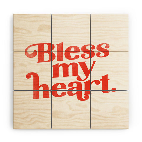 The Whiskey Ginger Bless My Heart Funny Cute Red Wood Wall Mural