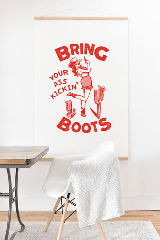 The Whiskey Ginger Bring Your Ass Kicking Boots Art Print And Hanger