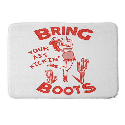 The Whiskey Ginger Bring Your Ass Kicking Boots Memory Foam Bath Mat