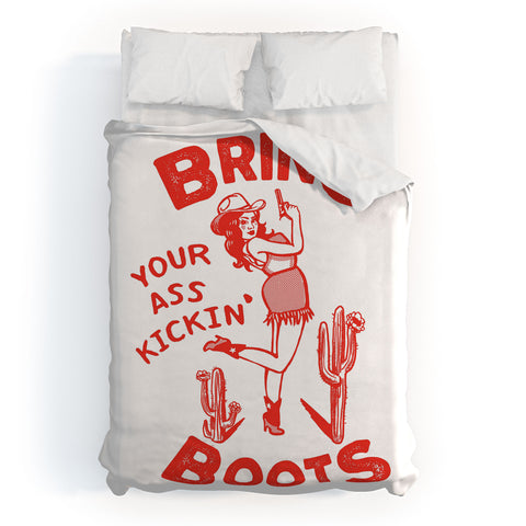The Whiskey Ginger Bring Your Ass Kicking Boots Duvet Cover
