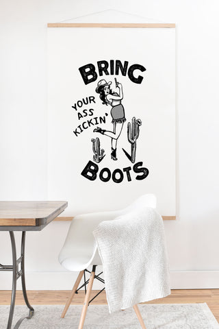 The Whiskey Ginger Bring Your Ass Kicking Boots I Art Print And Hanger