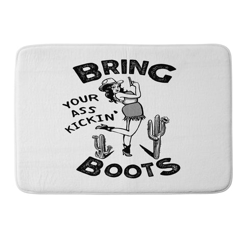 The Whiskey Ginger Bring Your Ass Kicking Boots I Memory Foam Bath Mat