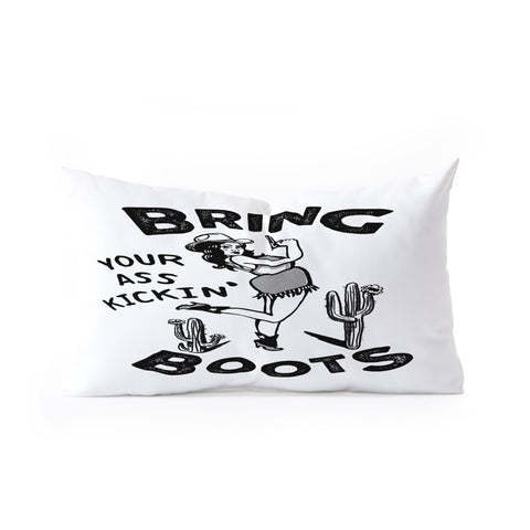 The Whiskey Ginger Bring Your Ass Kicking Boots I Oblong Throw Pillow