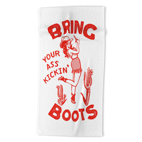 The Whiskey Ginger Bring Your Ass Kicking Boots Beach Towel